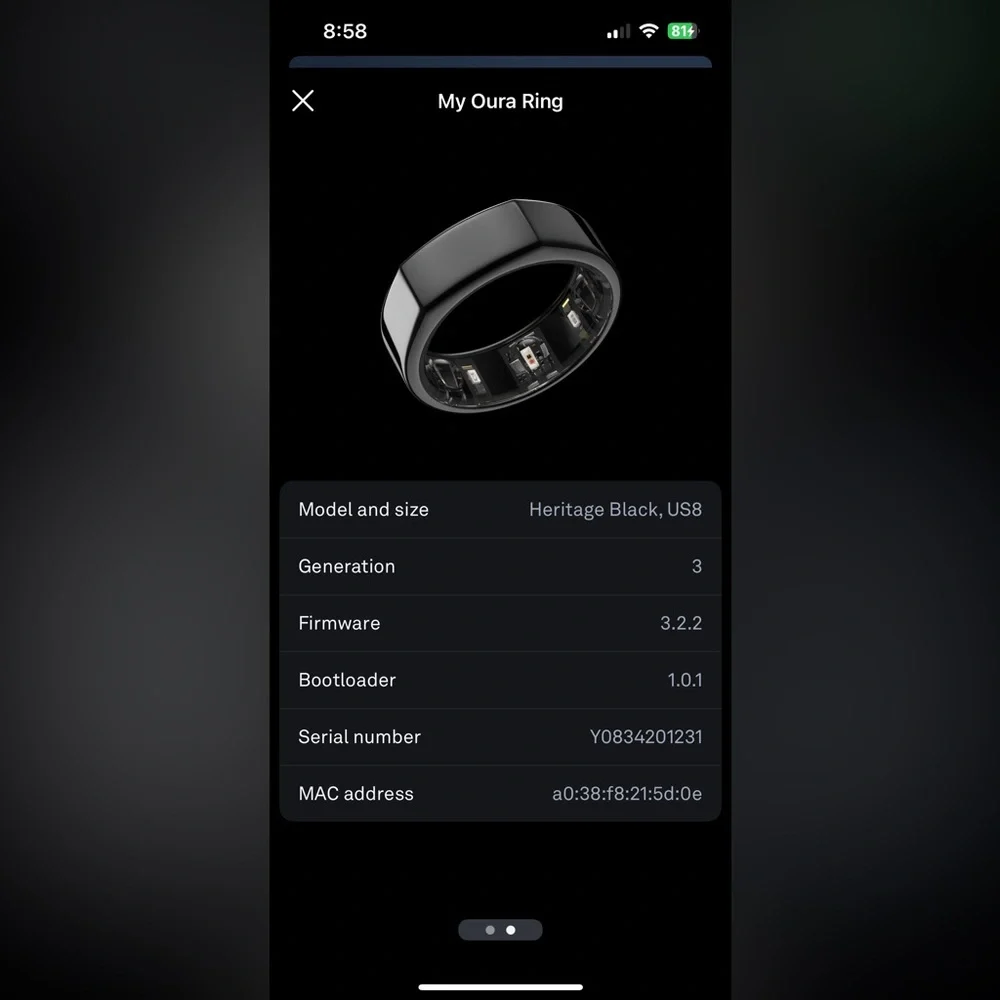 Oura Heritage Ring in Sleek Black